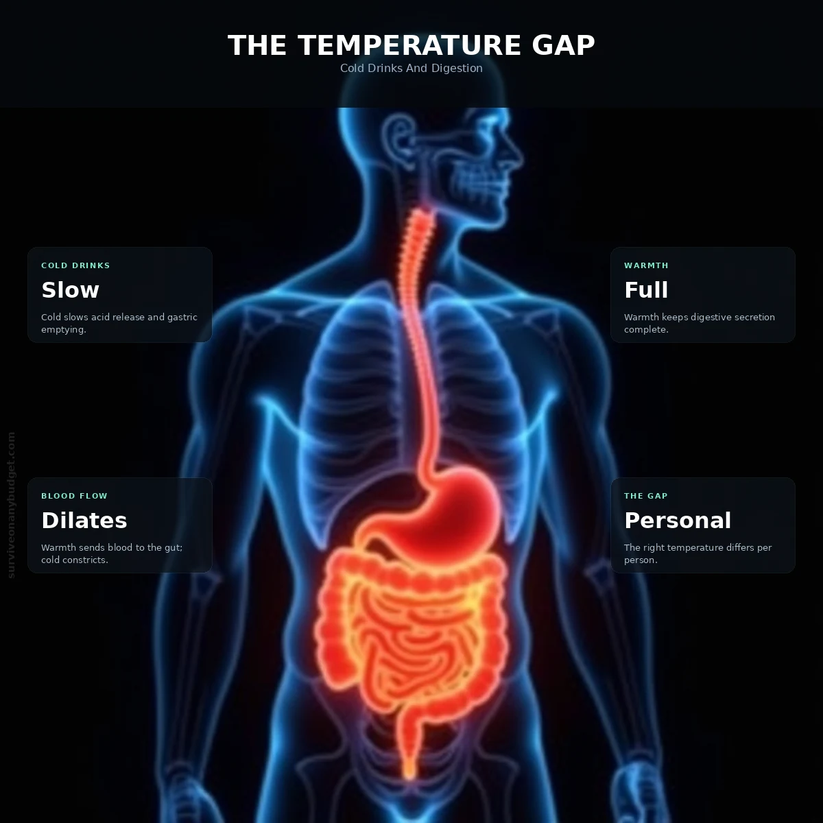 The Digestive Temperature Gap: How Chilled Drinks Alter Gastric Acid and Blood Flow