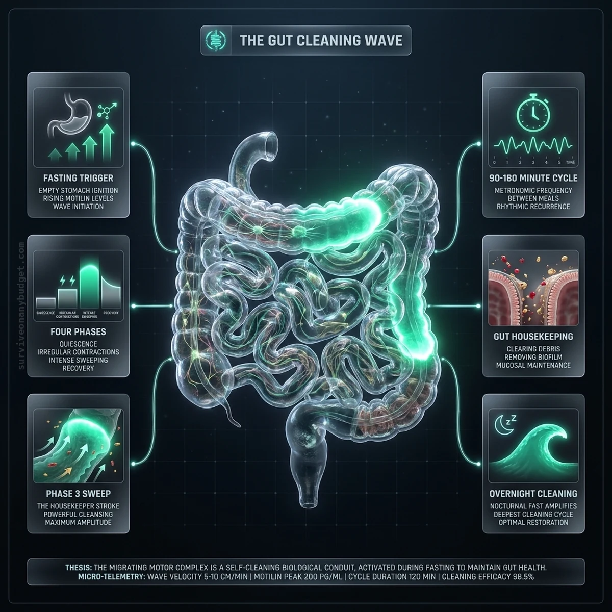 The Migrating Motor Complex: Why Constant Grazing Stops Your Gut's Self-Cleaning Wave