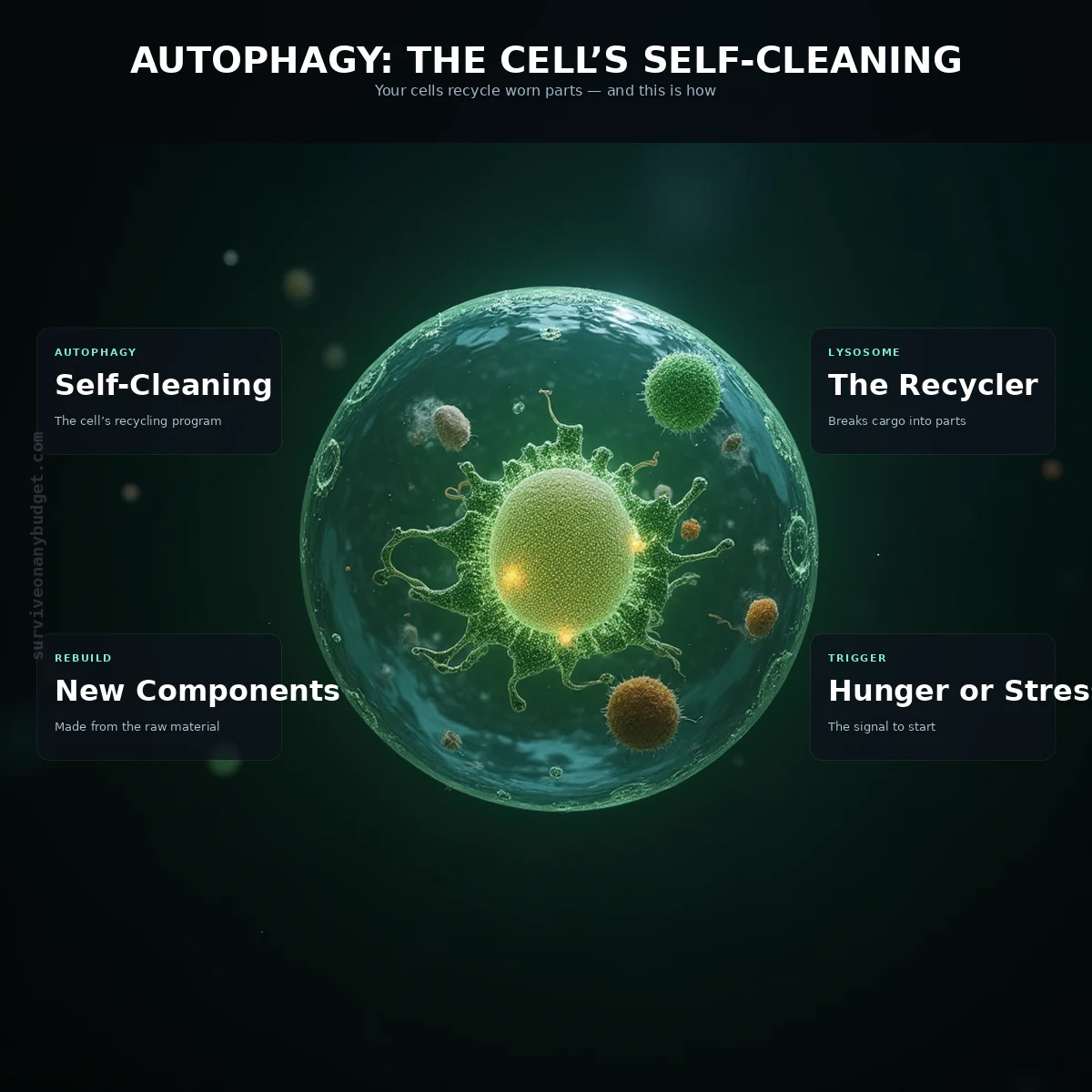Autophagy at the Cellular Level: The Molecular Biology of Self-Cleaning Without Starvation