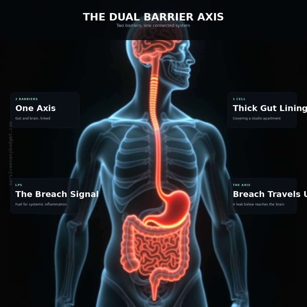 The Dual Barrier Axis: How Intestinal Permeability Breaches the Blood-Brain Barrier