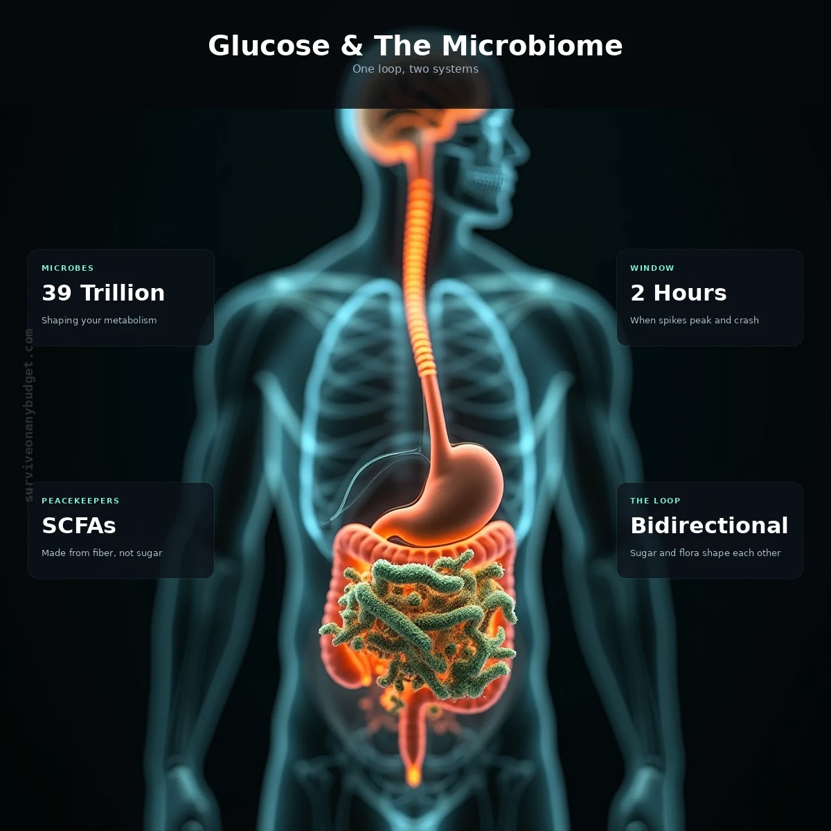 Glucose Spikes & The Microbiome: How Blood Sugar Swings Reshape Flora